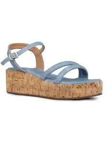 Inc.5 Womens Blue Casual Strappy Round Toe Sandals With Buckle Closure