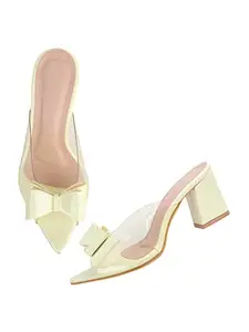 TRYME Stylish Fashionable Ethnic SlipOn Inch Block Heel Sandal For Women's And Girls