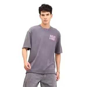 WROGN Men's Cotton T-Shirt | Retro Back Graphic | Oversized Fit