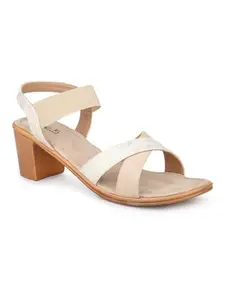 Inc.5 Women Gold Textured Block Sandals