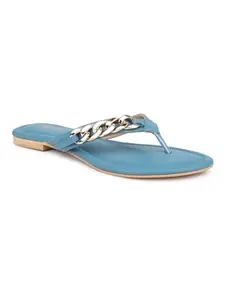 Inc.5 Women Blue Open Toe Flats