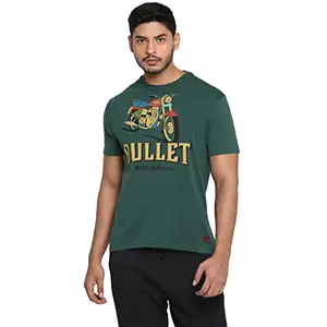 Royal Enfield Men's Regular Fit T-Shirt (RLATSO000243_Green L)