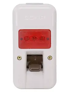 CONA 2381 ISI Mark Gold Surface D.P. Switch 32 Amperes with Indicator 240V Milky White Heavy Duty Double Pole switch (Single Pack)|D.P. Switch Surface|Electricial part|Durable D.P Surface, Large price in India.