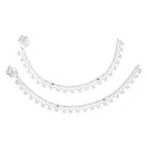 Womens Traditional Copper Payal Anklets Handmade Ethnic Foot Jewellery with Adjustable Fit Antique Finish for Wedding, Festive & Casual Wear (Design 20)