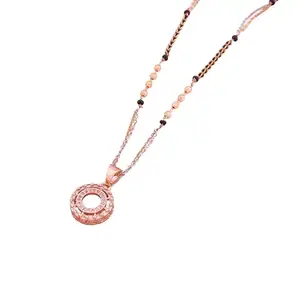STREE STORE Trendy Rose Gold Plated Imitation Mangalsutra with Designer Round Pendant
