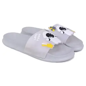 Pampy Angel Spaceman Women's Flip Flops Slides Back Open Household Comfortable Slippers Grey,39 (Euro)