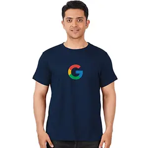 DUDEME Men's Google T-Shirt, 100% Cotton T-Shirts for Programmer, Coding, Developer, Software Mens, Round Neck T Shirts for Women, Half Sleeve Tshirt for Men (X-Large, Navy)