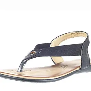 Khadim's Black Flat Slingback Sandal for Women (3450156)