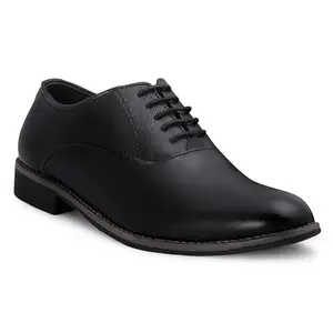 marching toes Textured Formal Shoes Black