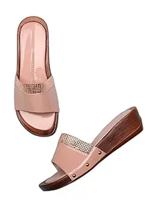 WalkTrendy Womens Synthetic Pink Open Toe Heels - 7 UK (Wtwhs366_Pink_40)