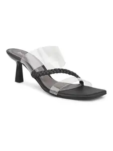 INC.5 Women Black & Transparent Colourblocked Stiletto Heels