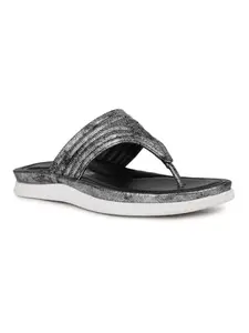 Inc.5 Women Pewter Daily Textured Open Toe Flats Flatforms Euro-41