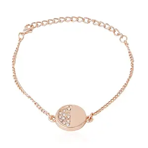 Estele Rose Gold Plated Adjustable Fancy Designer Bracelet Personalized Wrist Link for Girls & Womens