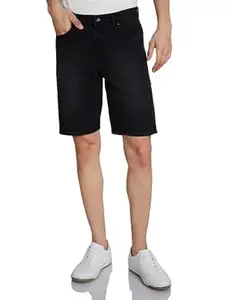 Amazon Brand - Symbol Men's Cotton Rich Stretchable. Regular Fit Denim Shorts