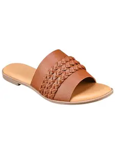 Selfiee Brown Flats Sandals Stylish Comfortable Casual Ravishing Women Slip-on Flat Casual Daily use Sandals