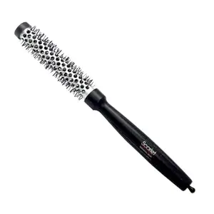 Scarlet Line Professional Extra Small Blow Dry Hot Curling Round Hair Styling Brush With Plastic Handle For Men n Women_Black n White_20 mm