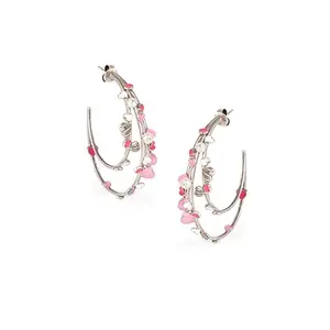 Shaya by CaratLane For the Love of Breaking Barriers Heart Hoop Earrings in Oxidized 925 Silver for Women