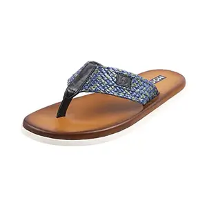 Mochi Mens Leather Blue Navy Slippers (Size (11 UK (45 EU))