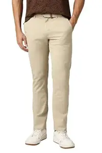 Van Heusen Men's Mid Rise Premium Cotton Slim Fit Casual Trouser Chinos