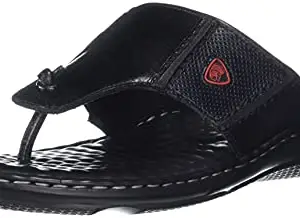 Red Chief Men's Black Leather Slipper (RC3714 001), 9 UK