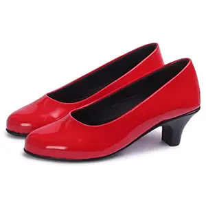 FASHIMO Casual | Latest Collection | Comfortable Stylish Solid Wedge Heel Slip-On Bellies & Ballerina for Womens & Girls MO35-Red-41