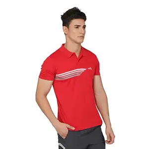 Vector X Printed Men's Polo Neck Red T-Shirt (XL)