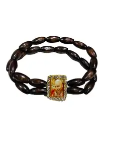 Guruji Bracelet Swaroop Blessing of Guruji | Guru Ji swaroop Bracelet in wooden beads in double layer for men and women
