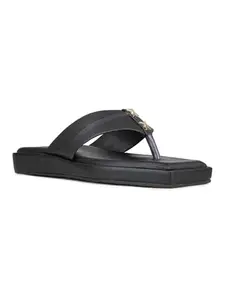 Inc.5 Womens Black Solid V-Strap Casual Slip-On Flats