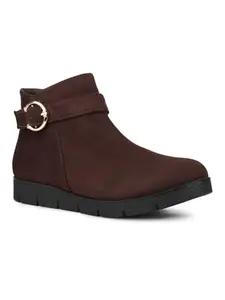 Inc.5 Womens Brown Casual Solid Round toe Ankle Boots
