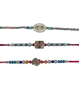 Raksha Bandhan Rakhi for Brother | Stylish Cool Bro Rakhi for Boys & Men | Lovely Gift Pack Of 3 Rakhi-006