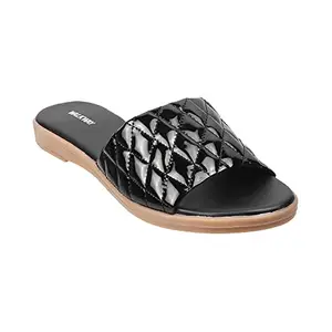 Walkway by Metro Brands Women's Black Synthetic Sandals 5-UK (38 EU) (41-4050)