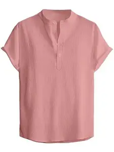 WIZOON Shirt for Man|Textured Cotton|Regular Fit|Half Sleeve| Comfortable Stylish|Men's Short Shirt