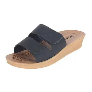 inblu Stylish Fashion Sandal/Slipper for Women | Comfortable | Lightweight | Anti Skid | Casual Office Footwear (WO06_BLACK_35)