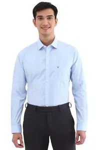 Allen Solly Men's Striped Slim Fit Shirt (ASSFESPPU07236_Light Blue