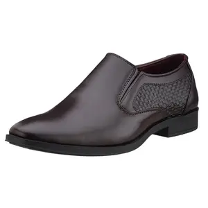 Duke Men Textured Formal Slip ON Shoes Brown