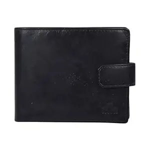 Leatherman Fashion LMN Genuine Leather Black Unisex Wallet(10 Card Slots)