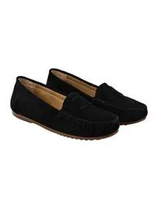 Shoetopia Comfortable Casual Black Loafers for Women & Girls /UK8