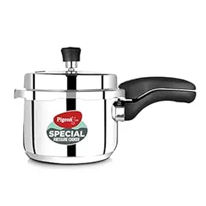 Pigeon by Stovekraft 14549 Induction Base Outer Lid Stainless Steel Pressure Cooker, 3L