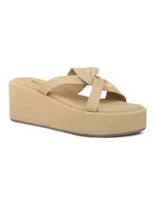 Inc.5 Women Beige Wedge Sandal Heels