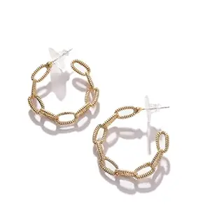 SOHI Gold Plated Hoop Earrings for women and girls, Bali Earrings For Women, fashion jewellery, fancy earrings for women, Light weight, Aesthetic, earrings for women jhumki