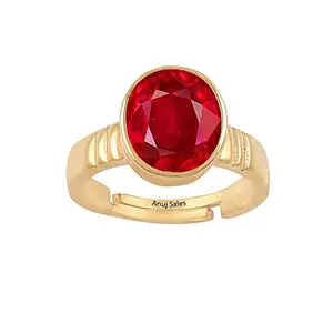 Anuj Sales Natural Certified Unheated Untreatet 9.25 Ratti 8.00 Carat A+ Quality Natural Burma Ruby Manik Gemstone Ring for Women's and Men's {Lab Certified}