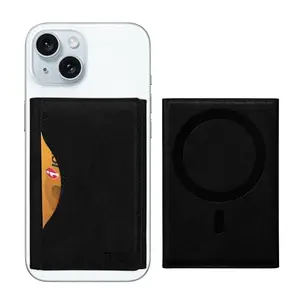 The Wallet Store UrbanMag Tri-Fold Secure Unisex MagSafe Cardholder Up to 3,000G Magnet Strength | Magnetic Wallet for iPhone 16/15/14/13/12 Series | Vegan Leather | 4 Card Holder (Black)