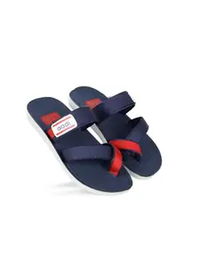 AADI Men's Red Synthetic Leather Outdoor Casual Sandals & Floaters