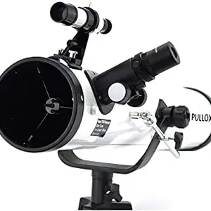 Pullox 175X 262X 350X Malty Power Reflector Astronomical Reflecting Telescope HD Optics Aperture Modal 76700 mm for Astronomy Star Gazing Gift Study Hobby (Manual Tracking)(by SSEA) White