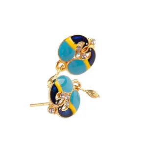UNIQOSTAR Earrings & Jhumka for Women & Girls Traditional & Ethinic Multicolor Kundan Meenakari Gold Plated Enamel Pearls & Semi-Precious Stones Accessories - [1 Pair] (Design 8)