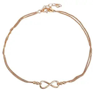 ZAVYA 925 Sterling Silver Infinity Rose Gold Anklet (Single) | Gift for Women & Girls | With Certificate of Authenticity & 925 Stamp
