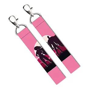ISEE 360® 2 PCs Super Couple Lanyard Tag with Swivel Lobster for Gift Luggage Bags Backpack Laptop Bags L X H 5 X 0.8 INCH