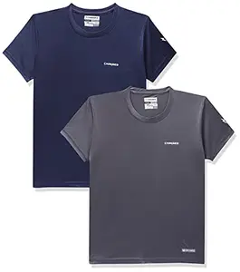 Charged Active-001 Camo Jacquard Round Neck Sports T-Shirt Navy Size Xs And Charged Play-005 Interlock Knit Geomatric Emboss Round Neck Sports T-Shirt Navy Size Xs