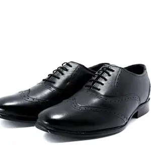 GRAVOZ Men's Leather Slip On Shoes, Black (Black, 6)