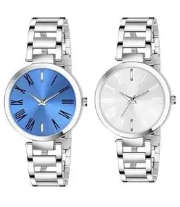 Stylish Stainless Steel Strap Watch&Silver Diamond Bracelet for Women(SR-850) AT-8501(Pack of-2)